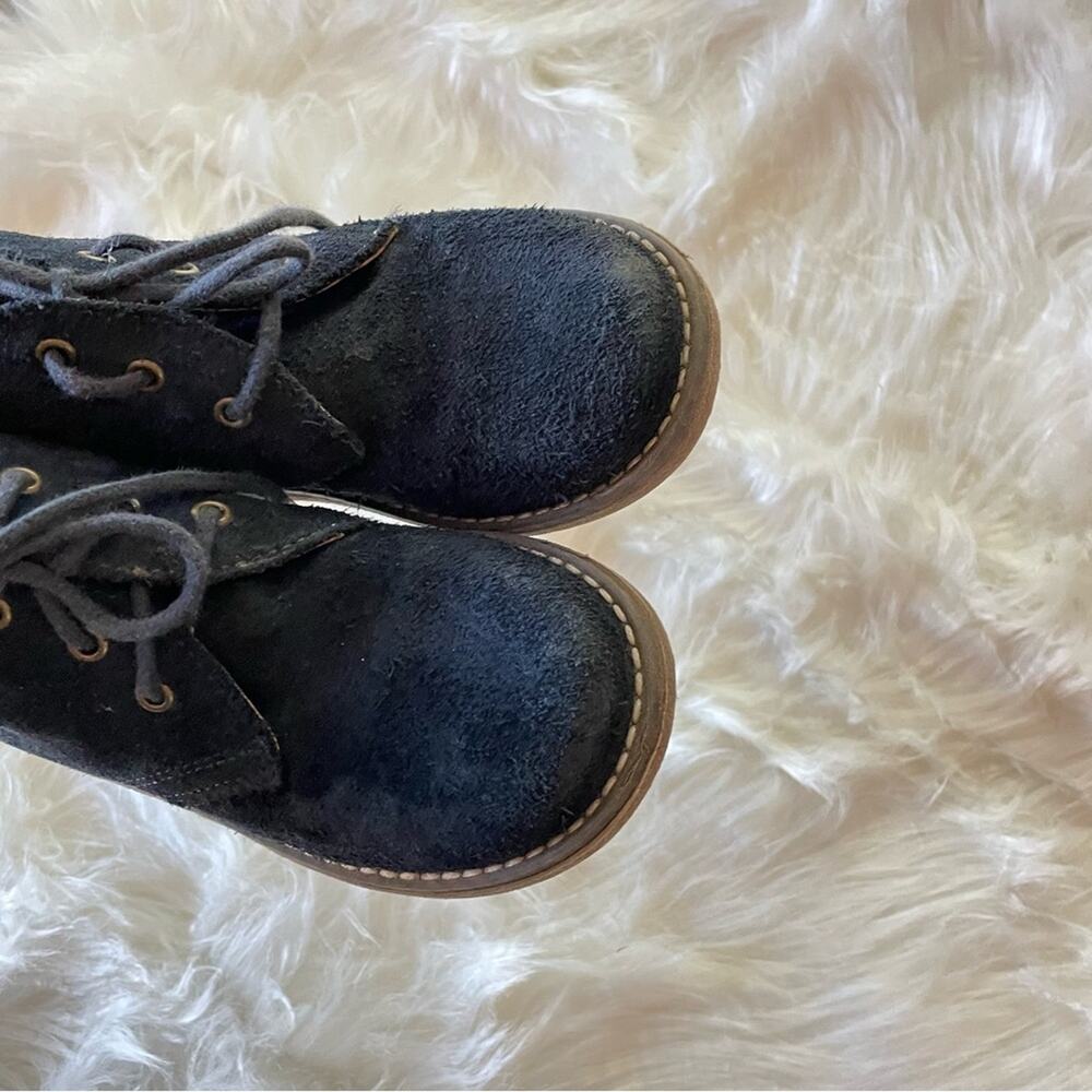 Bo-Bell Navy Blue Unisex Kids Childrens Suede Lace-Up Boots Booties Shoe 27 / 10 - Picture 2 of 10